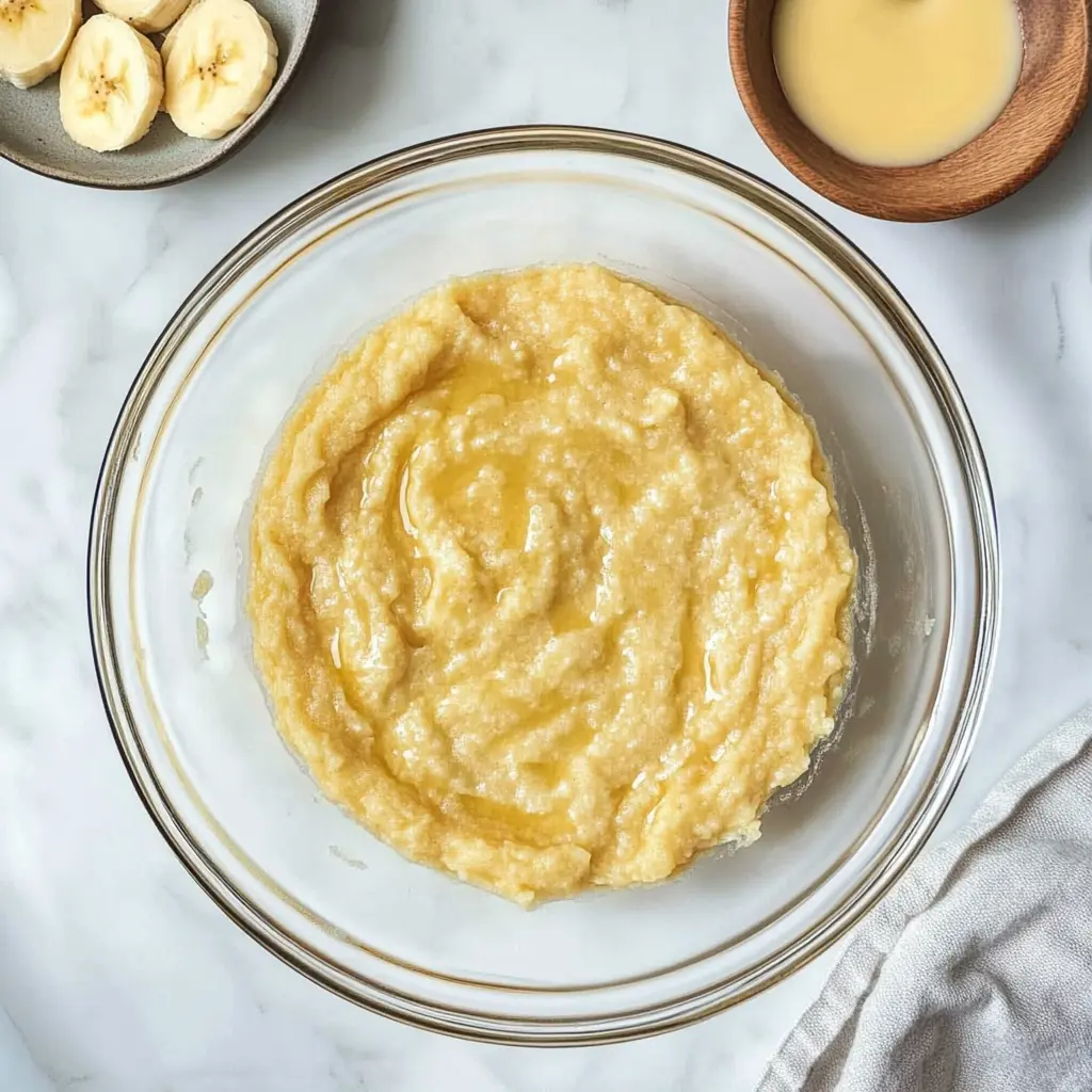 medium bowl mash the ripe bananas until smooth