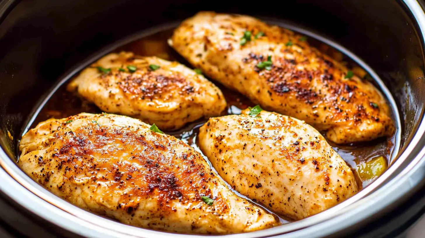 Frozen chicken breast in crock pot