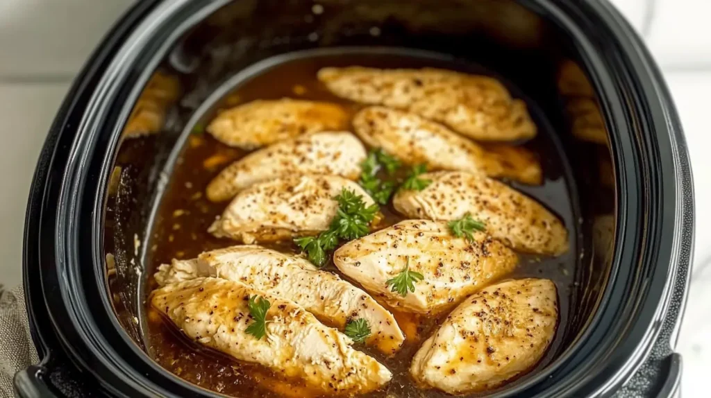 Frozen chicken breast in crockpot