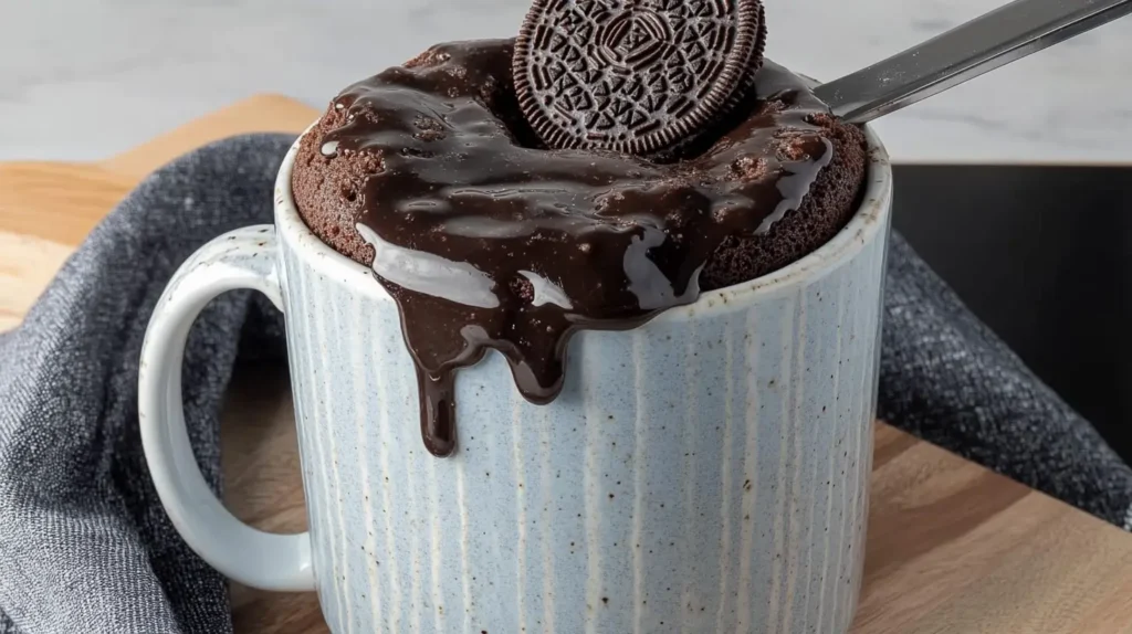 Oreo Mug Cake zommed